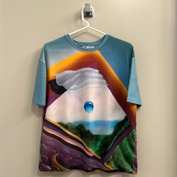 Zara Artistic Graphic Short Sleeve Tee x Larissa De Jesus Negron Size Small NWT - Picture 1 of 7